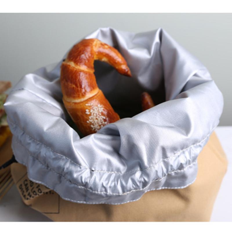 Изолированная сумка для еды Холщовая в японском стиле Простая Водонепроницаемая Сумка для ланча на шнурке