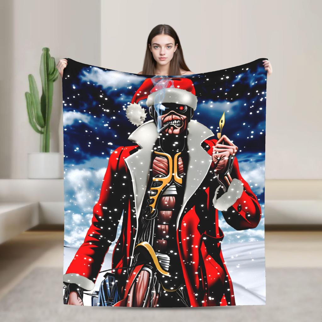 Merry Christmas Blanket I-Iron M-Maidens Tour 2025 Super Soft Plush Throw Blanket For Outdoor Flannel Bedspread Bed Cover