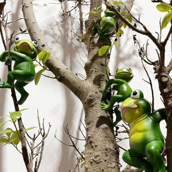 Planter Frog Figurine Resin Frog Flowerpot Decoration Flower Pot Edge Hanging Frog for Garden Potted Plants Bonsai