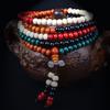 Браслет из 108 деревянных бусин Будды из имитации красного сандала с благословляющими бусинами, браслет-ожерелье, парный браслет
