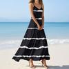 Женские летние повседневные модные платья с принтом, платья без рукавов с V-образным вырезом