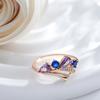 Trend  Rose Gold Color Bride Wedding Rings For Women Shiny Mix Natural Zircon Daily Fine Jewelry Crystal Gift