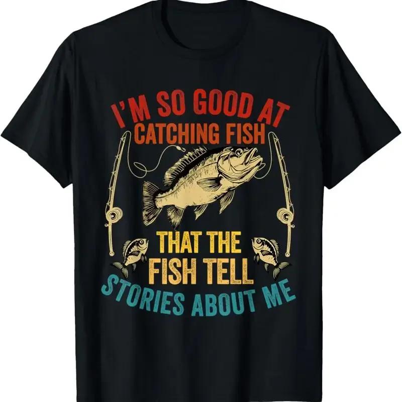 Fishing Stories About Me Funny Bass Angler Graphic TShirt Cotton Crewneck Short Sleeve Tee for Unisex