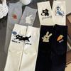 Kawaii Cute Animal Women Cotton Socks Cat Rabbit Harajuku Socks Autumn Winter Casual Funny Asymmetric Sock