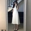 White Suspender Dress Summer Women's 2025 New A-word French Temperament Waist Niche Design Long Skirt