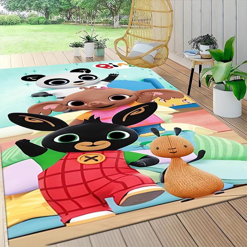 1Pc Bunny Friends Adventure Carpet Rug Customizable Soft Washable Antislip Home Living Room Sofa Mats Personalized Rug 09178