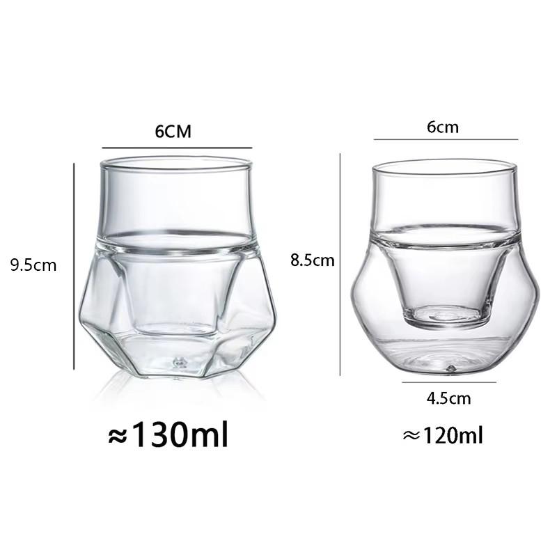 YWDL 120/130 мл двухслойная стеклянная чашка с подвесным ушком для эспрессо-кофе, чашка для вечеринки с молоком, бренди, вина, прозрачная кружка