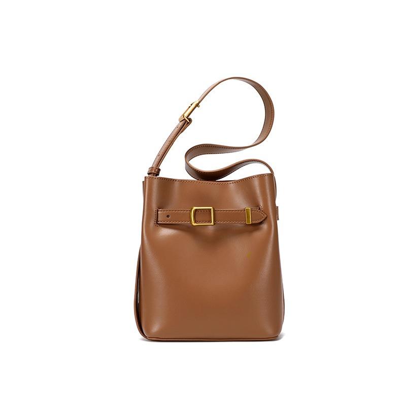 Женская сумка из натуральной кожи Premium Sense Bucket Bag Vintage Cowhide All-in-one Bag Crossbody Bag