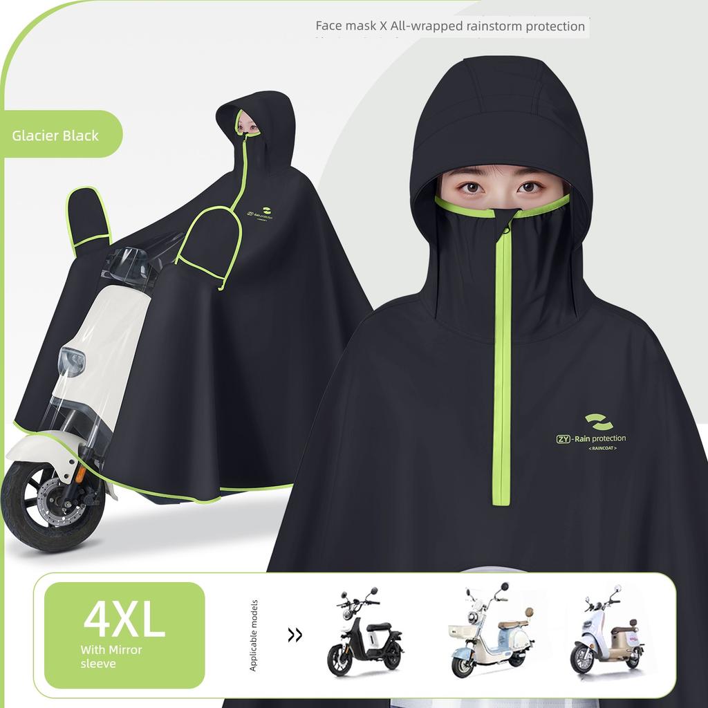 Electric Scooter Raincoat for Women, Full-Body Storm-Proof, Extra Large and Thick, 2026 New Model Motorcycle Riding Poncho