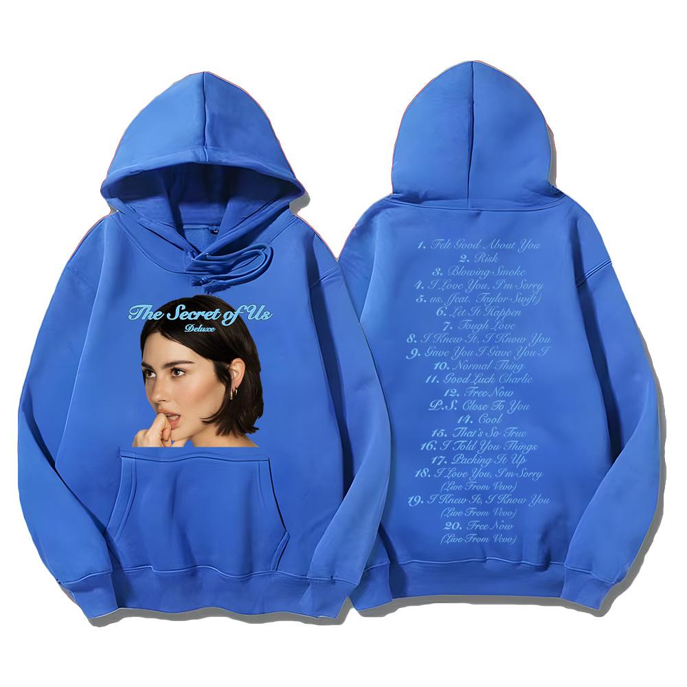 Грейси Абрамс Новая песня The Secret of Us Deluxe Hoodie Креативные тенденции Толстовка Мода Универсальный пуловер Женщины Мужчины Hoody