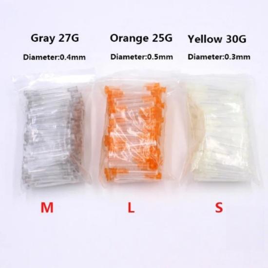 100 шт. стоматологических эндо-ирригационных игл - 25G, 27G, 30G с закрытым боковым отверстием на конце для промывания корневых каналов