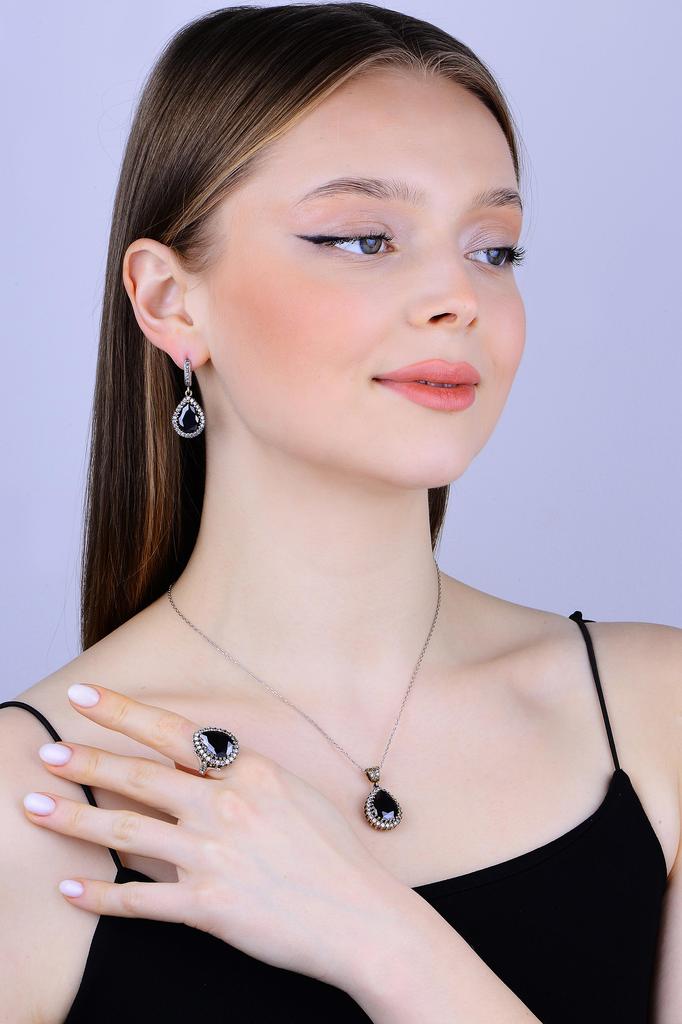 Винтажное серебряное ожерелье с ониксом в османском дизайне, серебряный пендан Хюррем Султан, турецкое серебряное ожерелье ручной работы, уникальная идея подарка