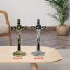 Crucifix and Stand Figurine Jesus Statue Catholic Table Cross Christ On Cross Cross Altar for Tabletop Decor Religious Gifts