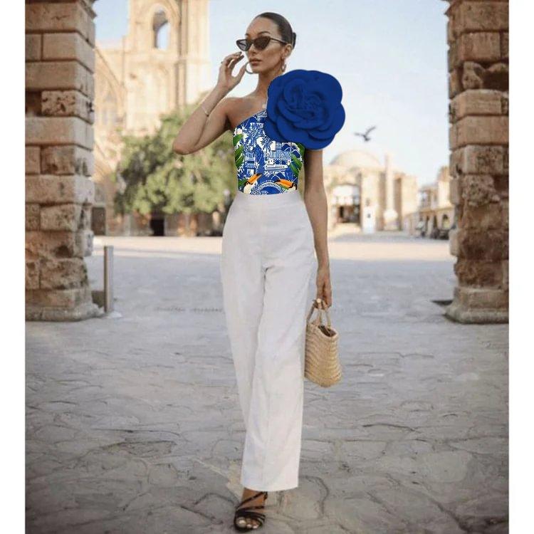 2024 сексуальное бикини с 3D цветком, однотонный цельный купальник, женские купальники, летние роскошные пляжные монокини для девочек, банный костюм