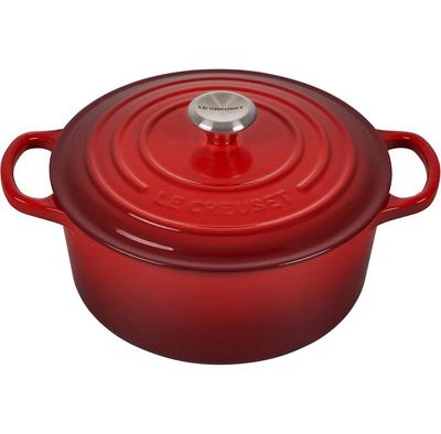 Чугунная жаровня Le Creuset Signature круглая 22 см вишнево-красная 3,3 л (21177220602430)