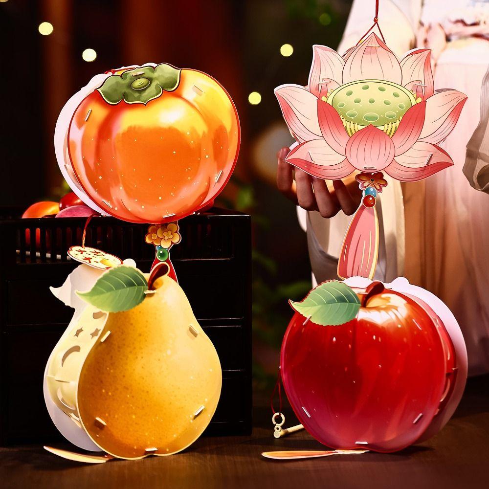 Decorative with Tassel Mid-Autumn Festival Lantern Fruit Handheld Lantern Flower Lanterns Kids