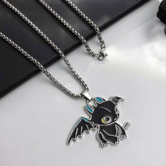Cartoon Black White Dragon Necklace Hip Hop Style Couple Lovely Necklace Fashion Jewelry Accessories