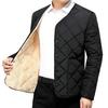 Men Winter Solid Color Down Padded Jacket Long Sleeve Pockets Single Breasted Fleece Lining Male Casual Outerwear Snow Waistcoat