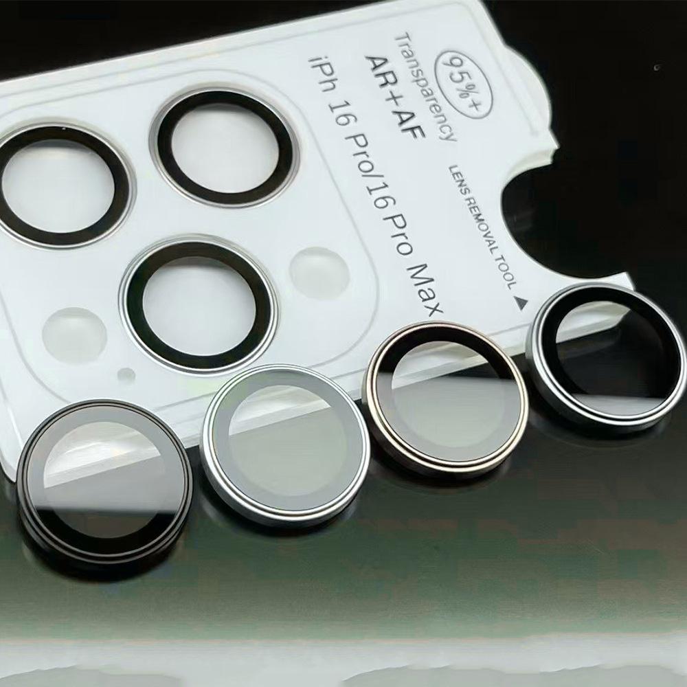Защитная пленка для объектива Apple 16 Pro HD с металлическим кольцом для iPhone 15/14 - Закаленное стекло Eagle Eye