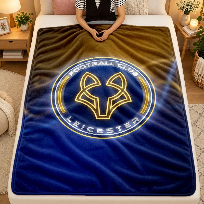 Flannel BlanketLeicester City Football Warm Soft Throw Blanket for Indoor Sofa Bed Living Room Use