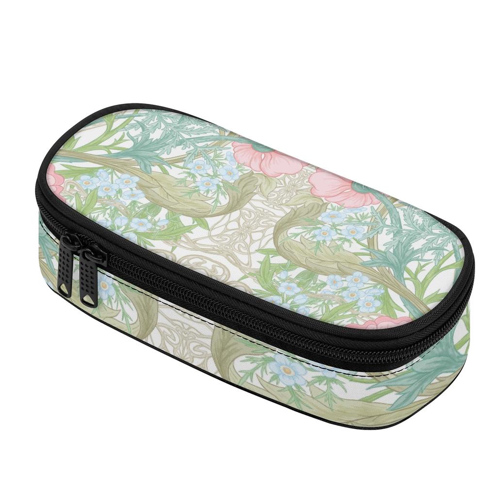Pen Case Printed Strong Polyester Fabric Easy Open Zipper with Main Compartment Mesh Pocket and Pen Slots for Everyday Study