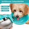 10oz Stainless Steel Dog Water Bottle 2 in 1 Leakproof Portable Pet Travel Cup Foldable Silicone Bowl for Outdoor Walking Camping