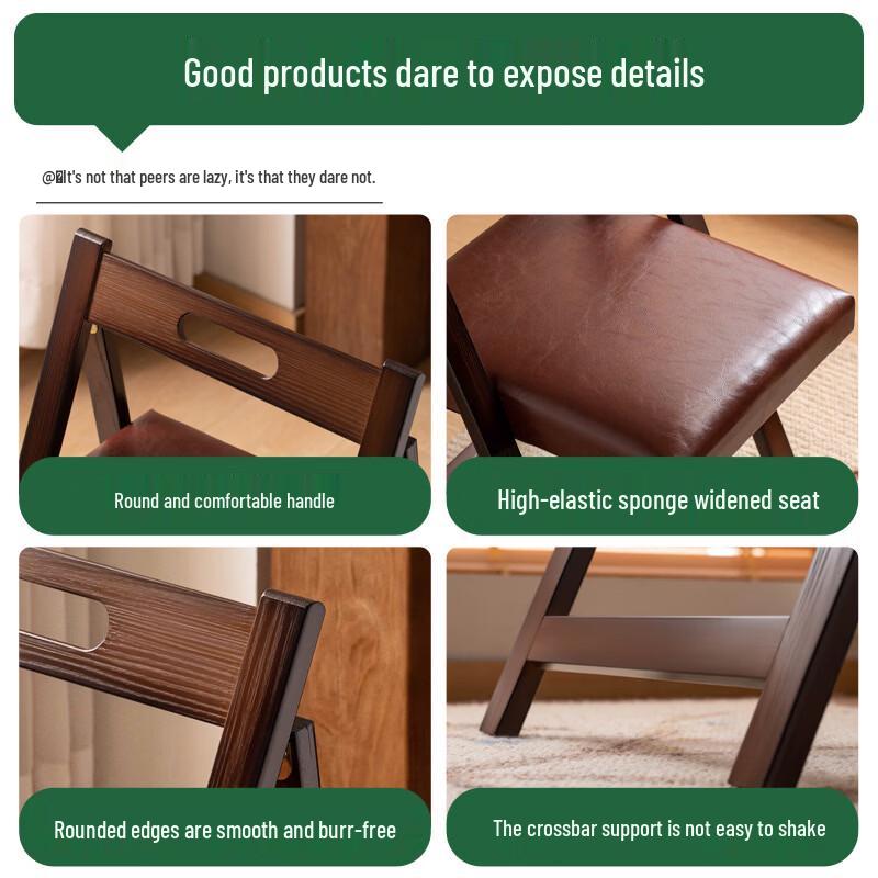 ZISIZ Multi-functional Solid Wood Folding Chair