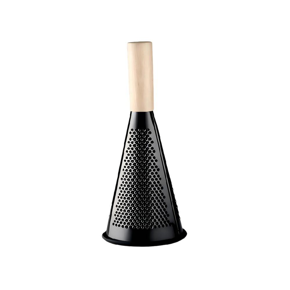 Wooden Handle Cheese Grater Stainless Steel Garlic Grinder Black Conical Vegetable Grater Home