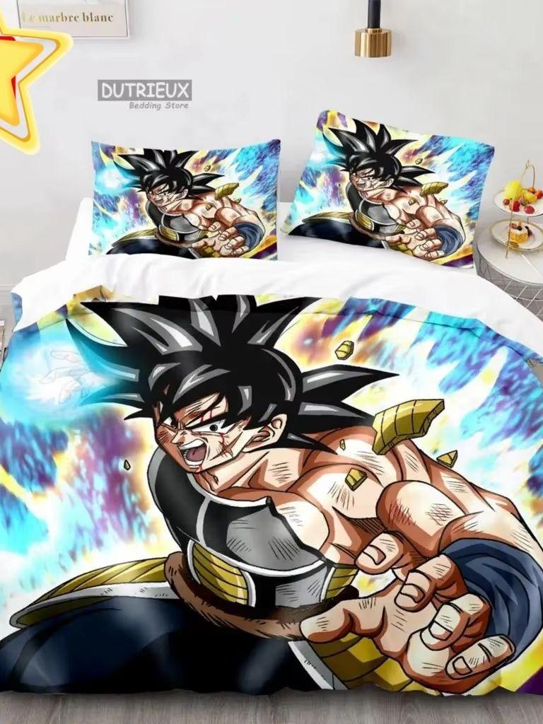Japanese Anime Dragon Ball Bedding Set Goku Duvet Cover Comforter Bedclothes Single Twin Full Queen Size 3D Kids Adult Boys Gift