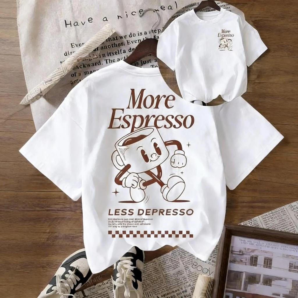Винтажная мужская футболка с графическим принтом More Espresso Coffee Club, с коротким рукавом, круглым вырезом, повседневная