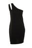 Women's Style Plus Size Dress Black Window Cut Out Detailed Corduroy Knitted Dress