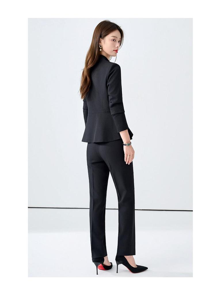 2025 Women's White Suit Set: Spring/Autumn Salon Reception Workwear Blazer