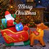 5.91FT Christmas Inflatable Toys LED Santa Claus Sleigh Reindeer Supplies Home Ornament Festive Gift Christmas Yard Decoration