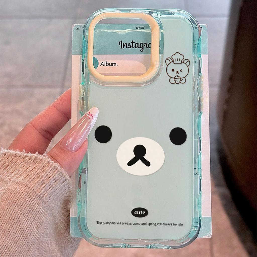 For Apple Mobile Phone Case Transparent Two-in-one Mobile Phone Case Ins Cartoon Rainbow Mobile Phone Case Simple Personality Female High-end Sense