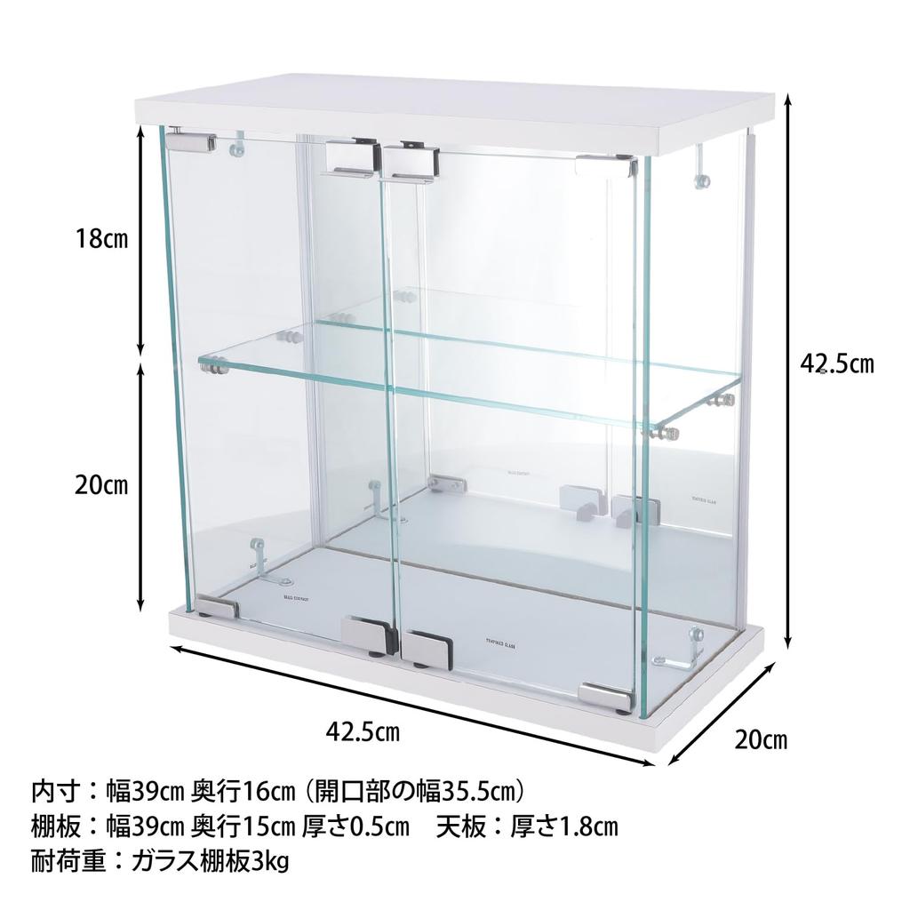 Fuji Boeki Tabletop Collection Case Figure Case 2 Tiers Rear Mirror Ширина x Глубина 20 x Высота Сборка Продукт Белый 63946 42.5 42.5см