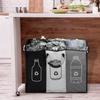 3 Compartments Empty Bottle Storage Basket Folding Kitchen Trash Can Wastewater Bottle Collector Bag Large Capacity Bin