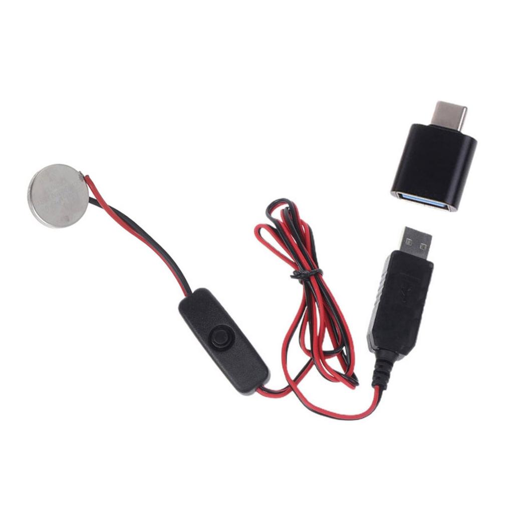 USB или Type-C до 3 В CR2032, фиктивный кабель для зарядки аккумулятора с переключателями. Repalce CR2032, 3 В, аккумулятор для игрушечного термометра