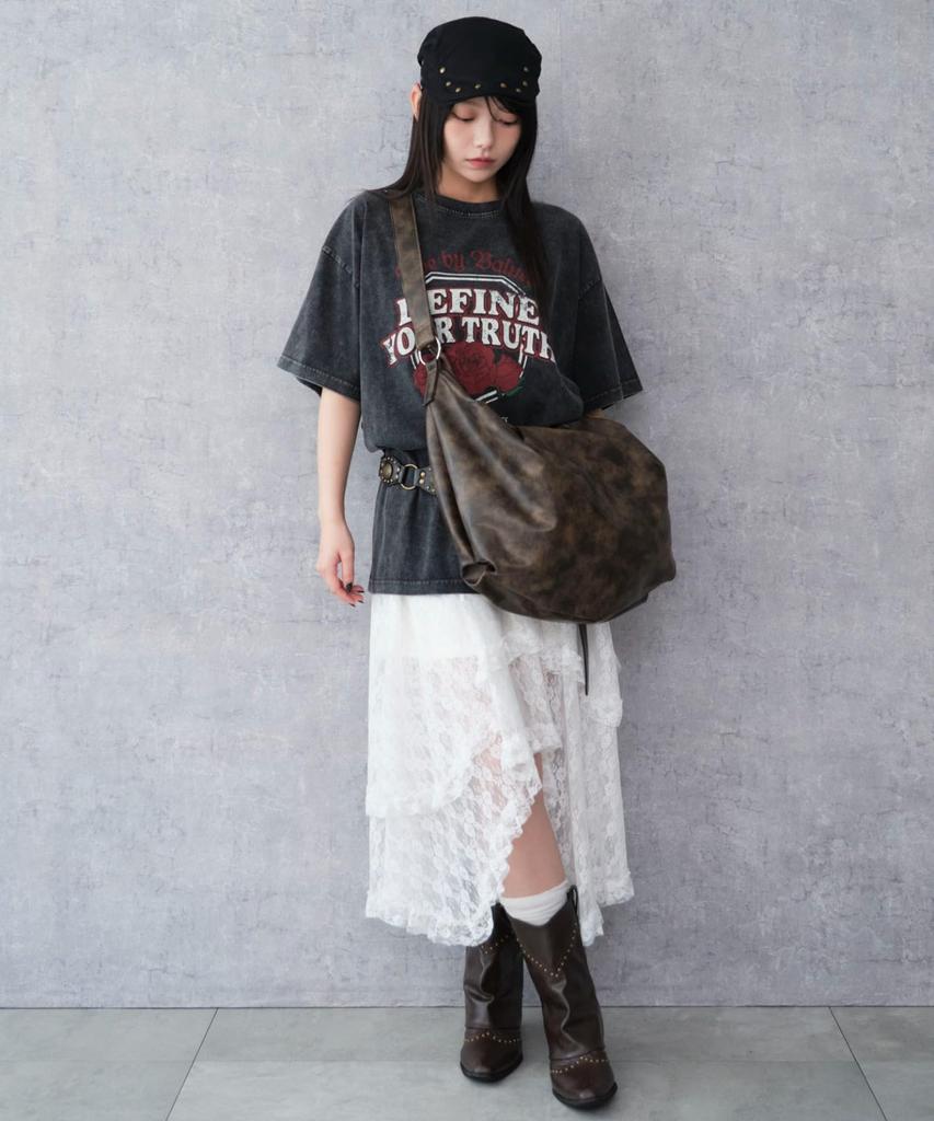 WEGO Tuck Design Big Shoulder Size Brown Bag, Gift, Simple, Women's, F,