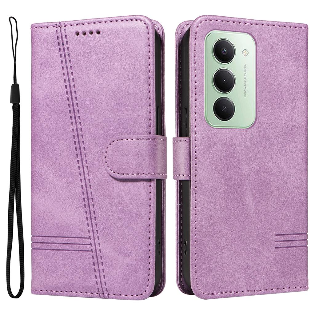 Для Xiaomi Redmi 15 4G (США) (171 мм) Кошелек Чехол Т-образные линии Кожаный Чехол для телефона Подставка