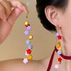 Акриловые цветные серьги-звезды с длинной бахромой, летние серьги для личности, модные универсальные серьги