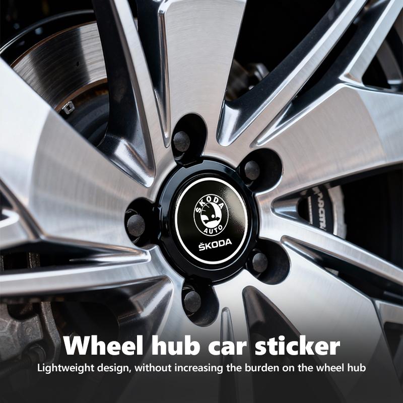 PBMN1 For Skoda 4PCS 56mm Car Wheel Tire Hub Center Sticker Badge Accessories Octavia A5 A7 RS Fabia Superb Rapid Karoq