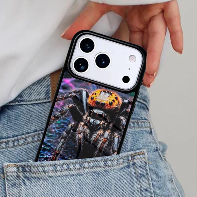 Жуткий Чехол-Паук для Телефона iPhone 16e 15 14 13 12 17 Pro Max Plus Air 17pro Чехол