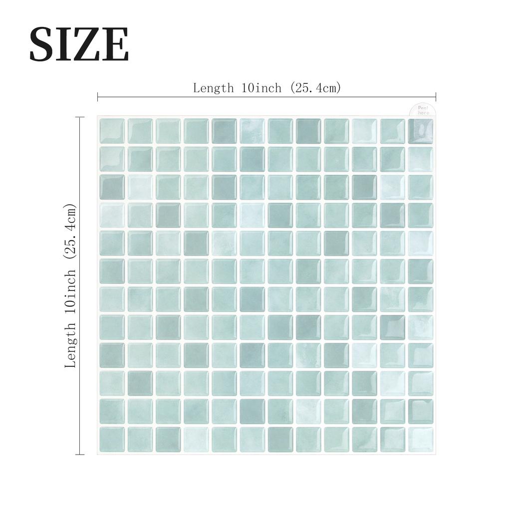 10x10 дюймов x 10 шт. 3D мозаичные виниловые плитки для фартука, самоклеящиеся, отклеивающиеся наклейки-плитка "под метро" для наклеивания на настенную плитку