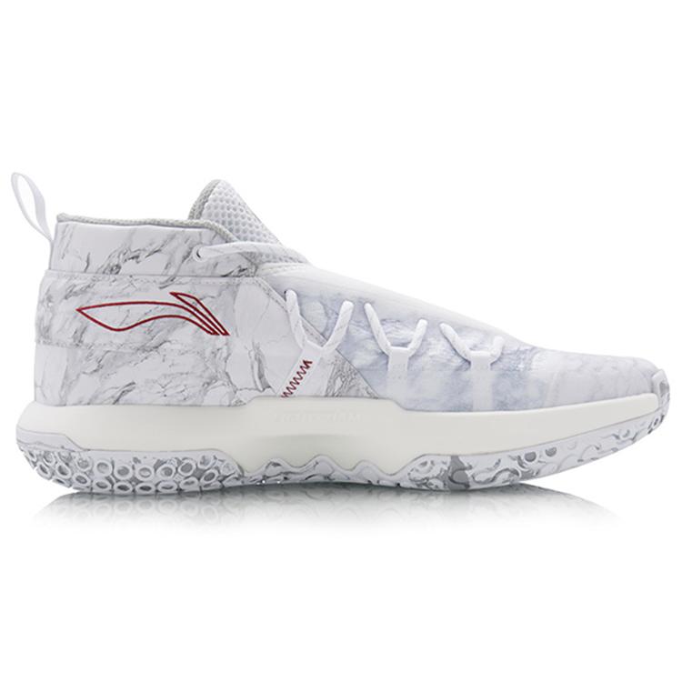 Li Ning Wade Fission 6 Нескользящие и износостойкие Покрытие Средняя высота Баскетбольные кроссовки Мужские Белые ABAQ031-2