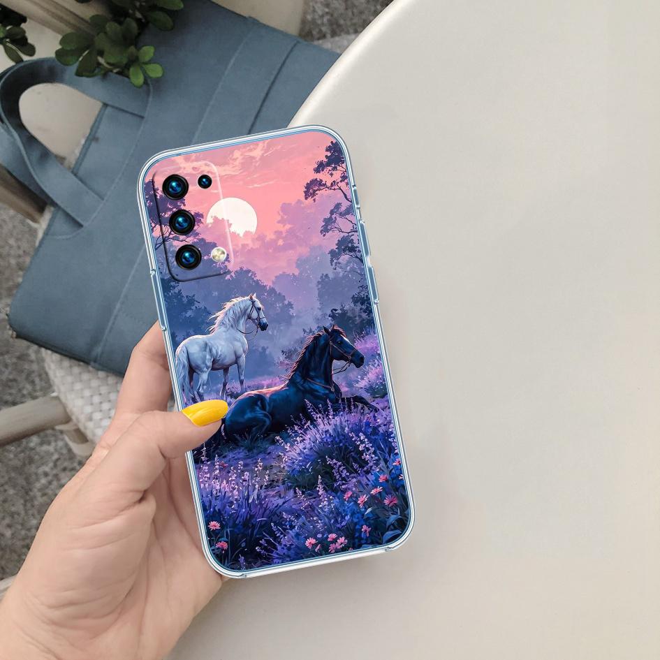 CJ53 Fine Horse Soft Shell Transparent Phone Case for Motorola Moto Edge 20 30 40 50 S30 Fusion Ultra Pro Neo Lite + G200 G23