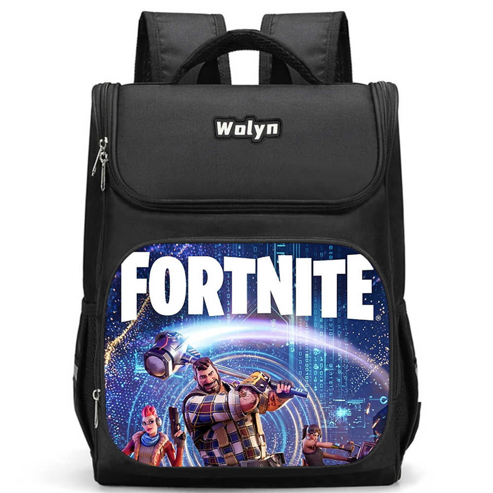 School Backpack with Multi Compartment ,Large Cartoon Fortnite School Bags for Boys & Girls,Durable Child Backpack for Aged 6-10