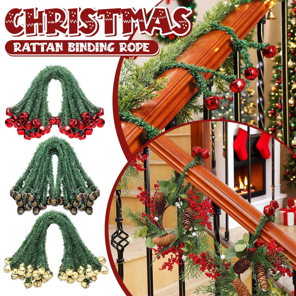 Christmas Binding Rope, Hand-woven Wire Twisted Rope, Small Binding Strap, Hanging Rope Accessory, Cross-border Wire Rope Strap, Bell.