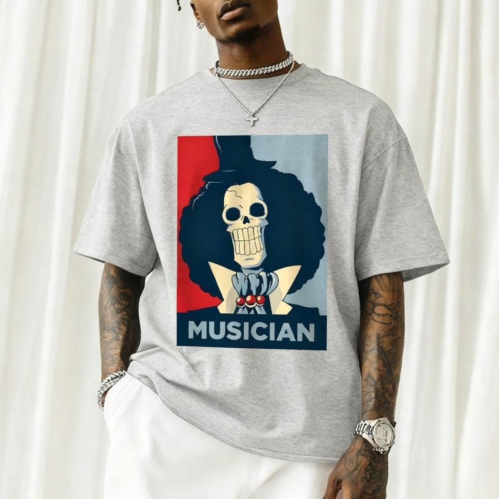 Unisexs One Piece Tshirt Brook Soul King Musician Crown Afro Print Y2k Cotton Loose Fit Breathable Unisex Unisex Streetwear New