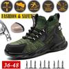Модная мужская дышащая рабочая защитная обувь, рабочие ботинки со стальным носком, уличная устойчивая к проколам походная обувь, большие размеры 36-48