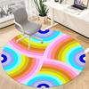 1pc Colorful Circles Chair Carpet for Office, Soft Flannel Throw Mat, Perfect for Office, Holiday Party Decoration Choice yy260320132